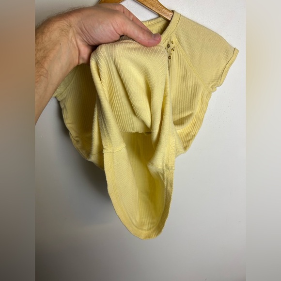 Y2K Cherokee Crop Butter Yellow Embellished Short Sleeve Top Size L Babydoll - Picture 3 of 11